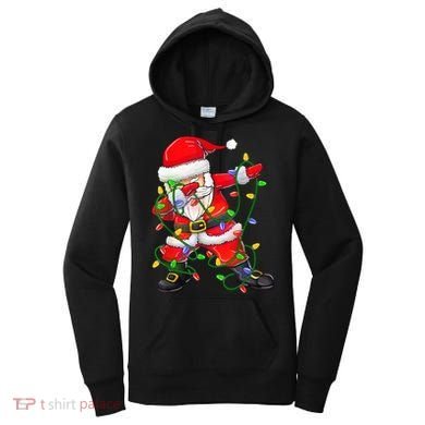 Cute Christmas Dabbing Santa Lights Women's Hoodie