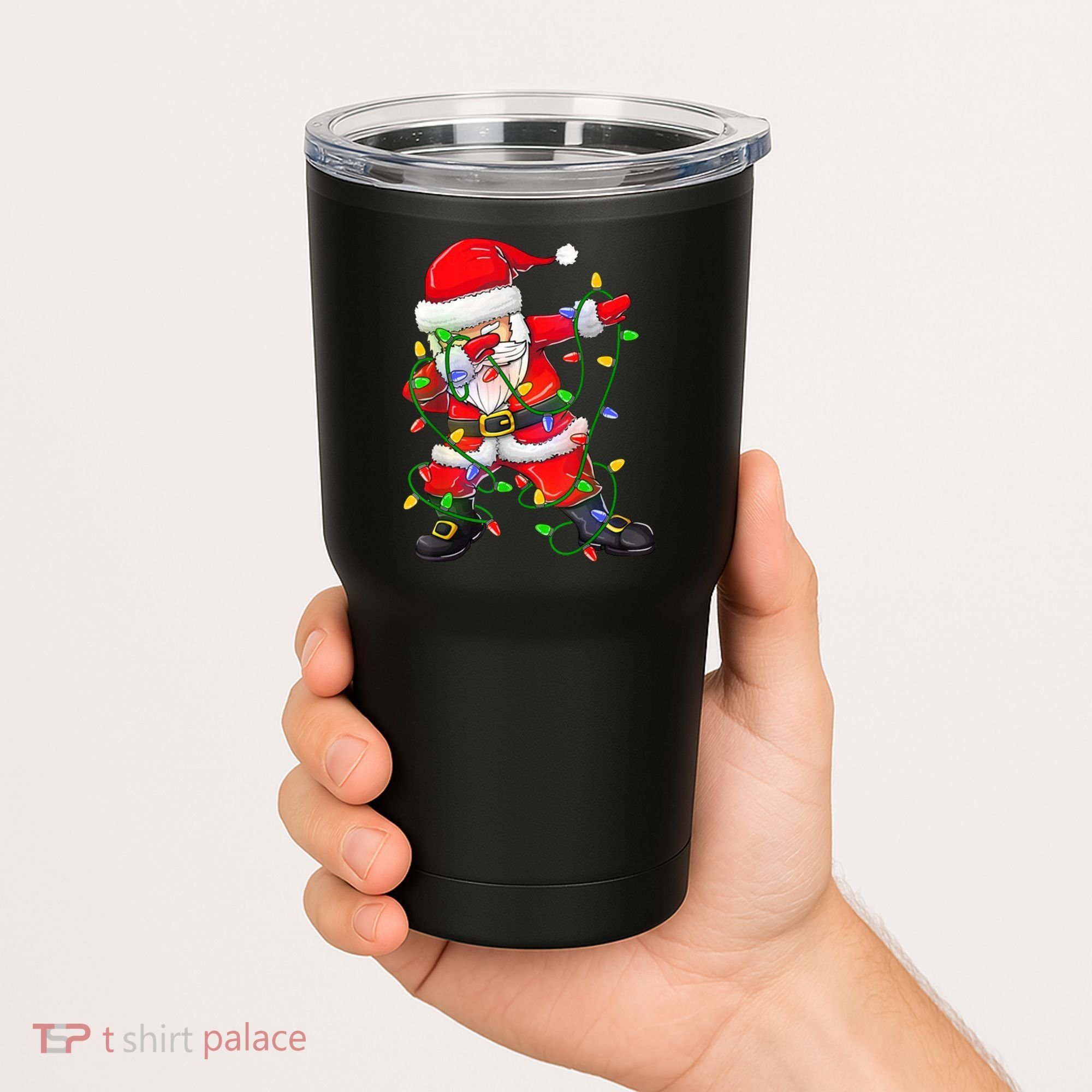 Cute Christmas Dabbing Santa Lights Tumbler