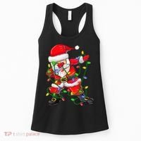 Cute Christmas Dabbing Santa Lights Women's Tank Top thumb 0
