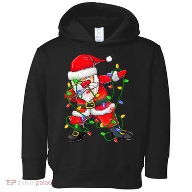 Cute Christmas Dabbing Santa Lights Toddler Hoodie