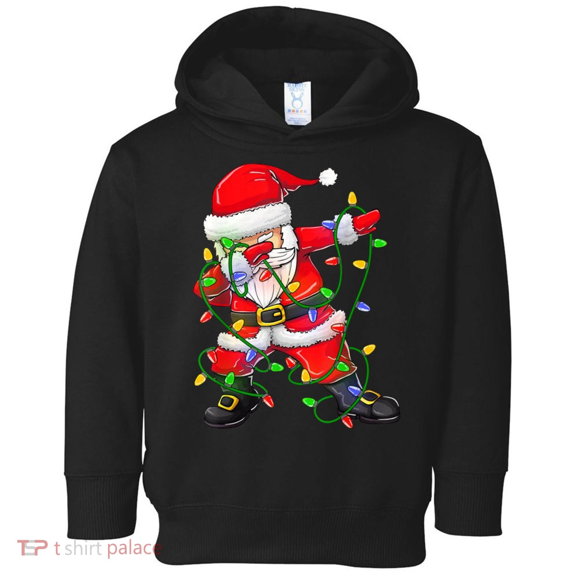 Cute Christmas Dabbing Santa Lights Toddler Hoodie