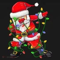 Cute Christmas Dabbing Santa Lights Toddler Hoodie thumb 2