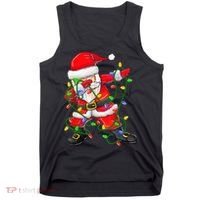 Cute Christmas Dabbing Santa Lights Tank Top thumb 0