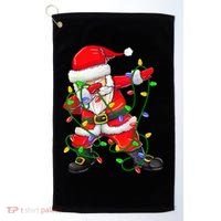 Cute Christmas Dabbing Santa Lights Golf Towel thumb 0