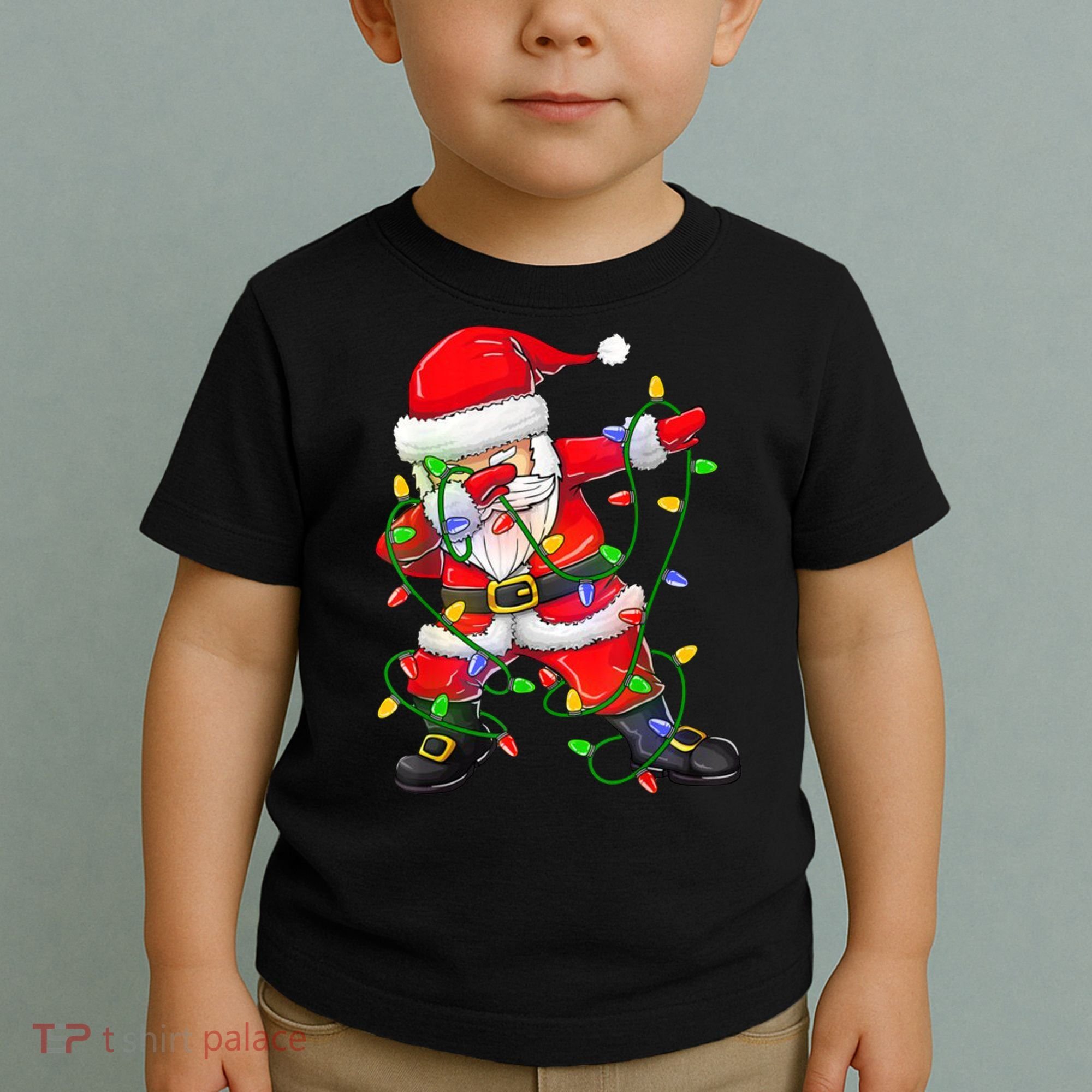 Cute Christmas Dabbing Santa Lights Toddler T-Shirt