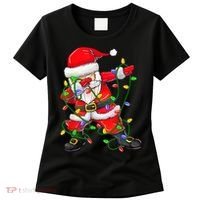 Cute Christmas Dabbing Santa Lights Women's T-Shirt thumb 0