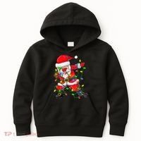 Cute Christmas Dabbing Santa Lights Kids Hoodie thumb 0