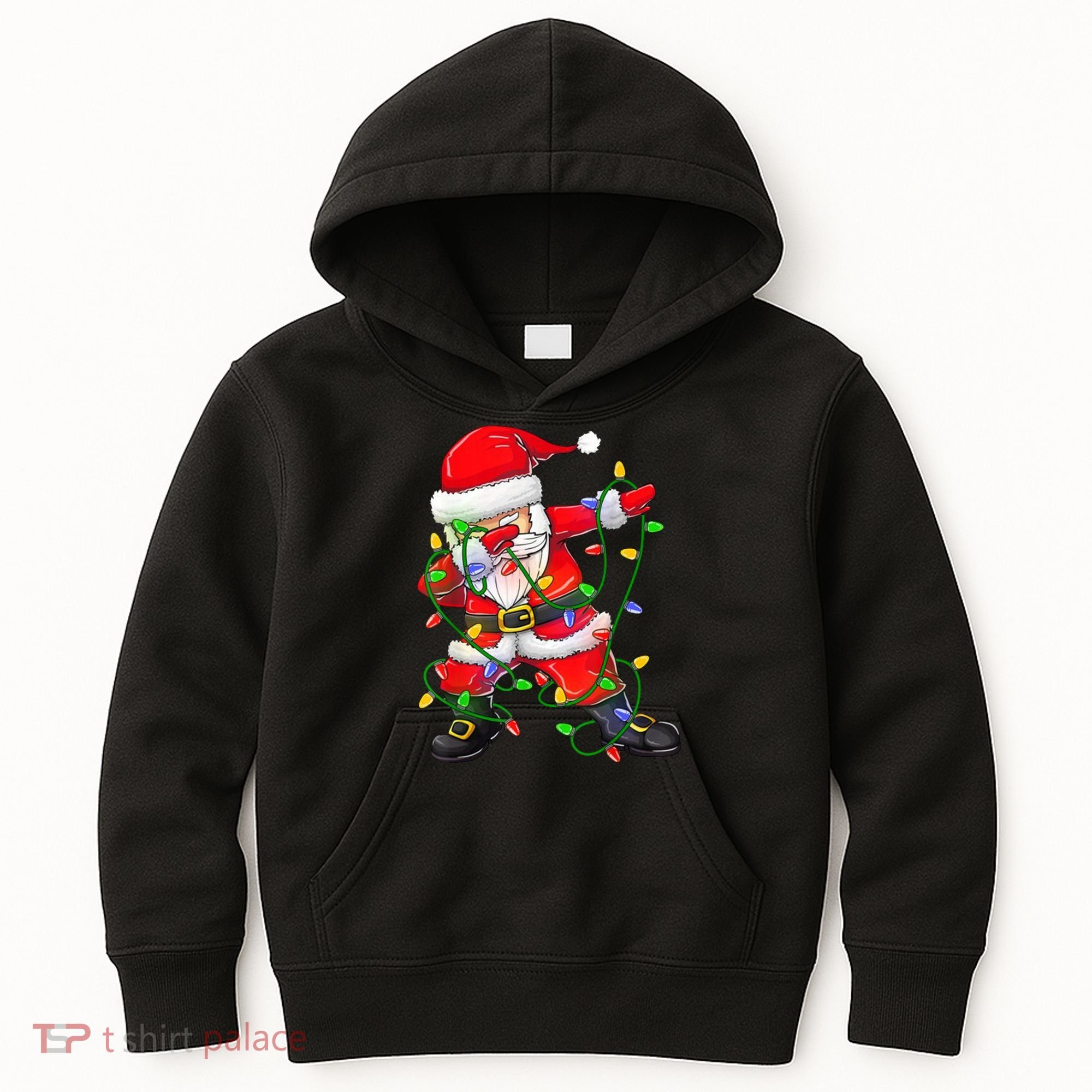 Cute Christmas Dabbing Santa Lights Kids Hoodie