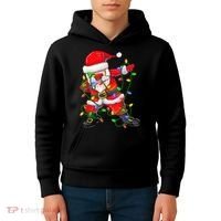 Cute Christmas Dabbing Santa Lights Kids Hoodie thumb 4