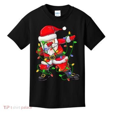 Cute Christmas Dabbing Santa Lights Kids T-Shirt