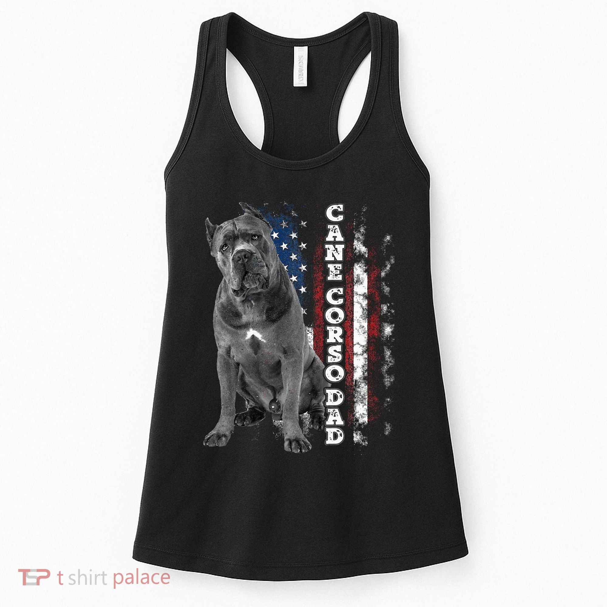 Cane Corso Dad Dog Owner Italian Mastiff Usa American Flag Women's Tank Top