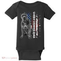 Cane Corso Dad Dog Owner Italian Mastiff Usa American Flag Baby Bodysuit thumb 0