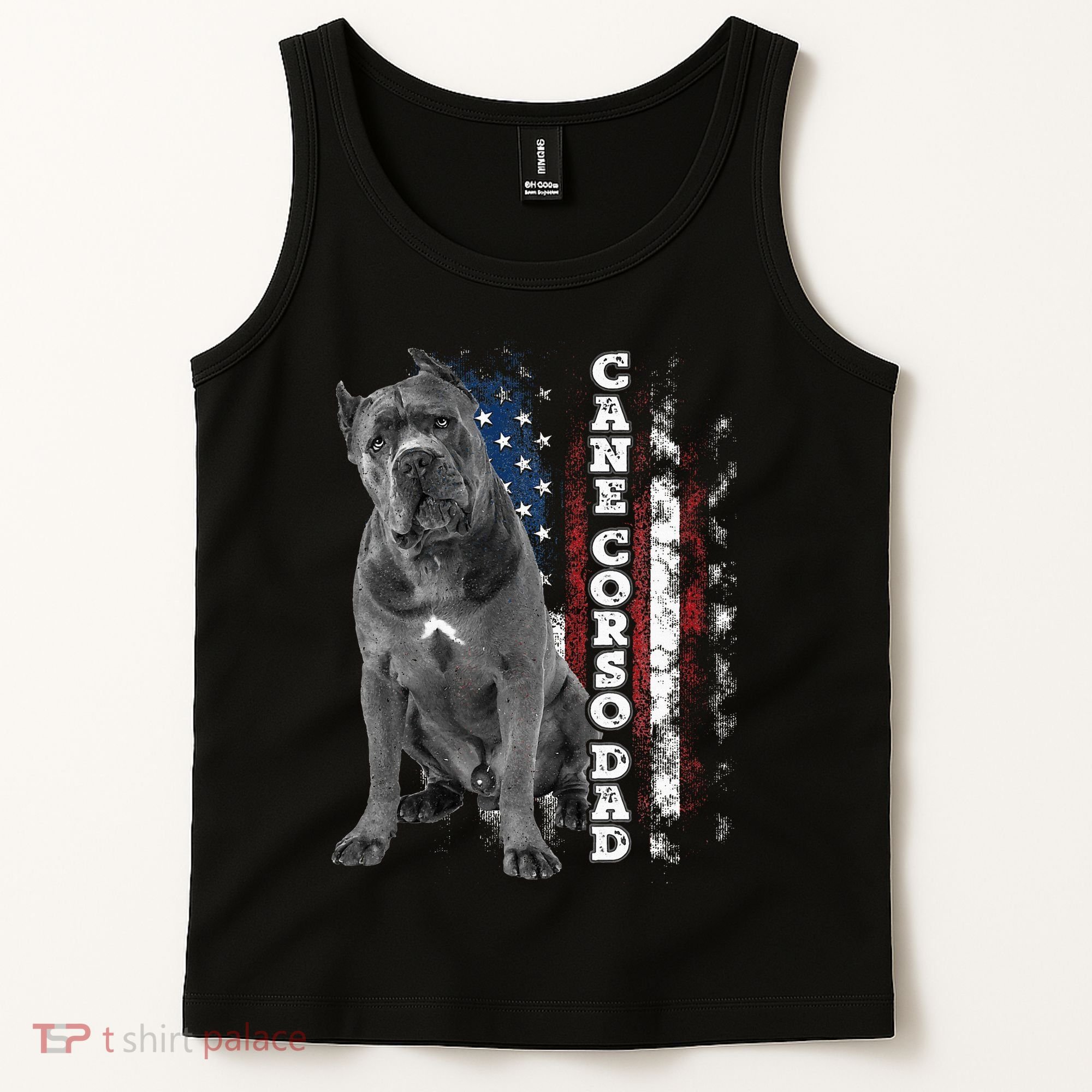 Cane Corso Dad Dog Owner Italian Mastiff Usa American Flag Tank Top