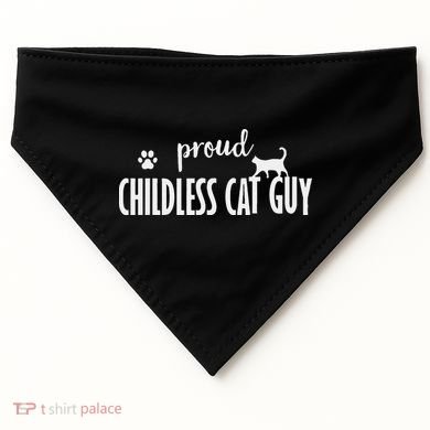 Childless Cat Dudes Scat Dad Proud Childless Cat Guy USA-Made Doggie Bandana