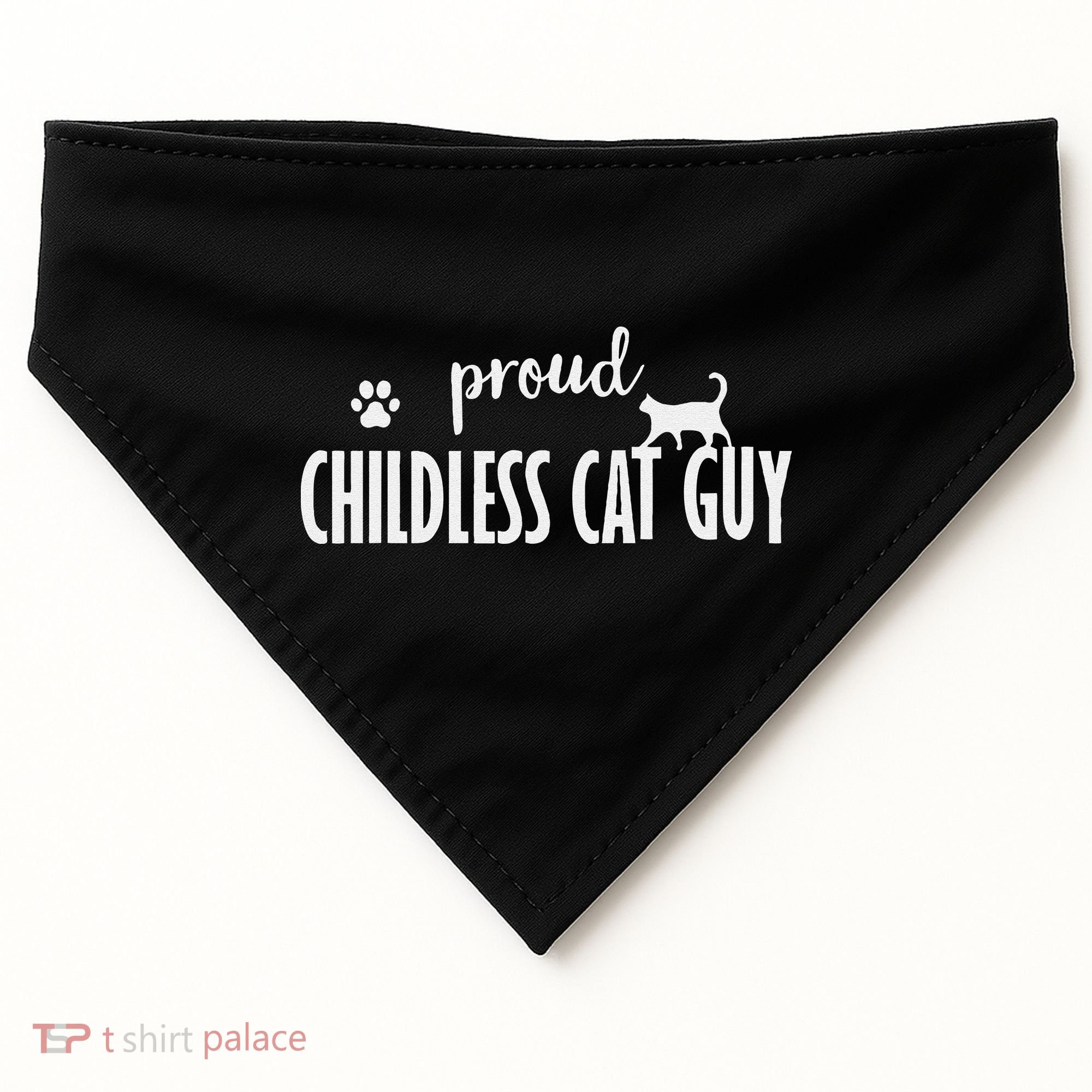 Childless Cat Dudes Scat Dad Proud Childless Cat Guy USA-Made Doggie Bandana