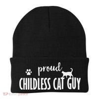 Childless Cat Dudes Scat Dad Proud Childless Cat Guy Beanie thumb 0
