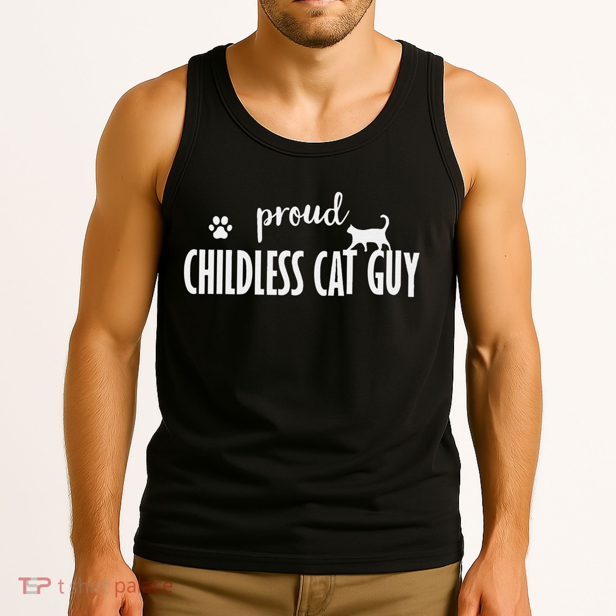Childless Cat Dudes Scat Dad Proud Childless Cat Guy Tank Top