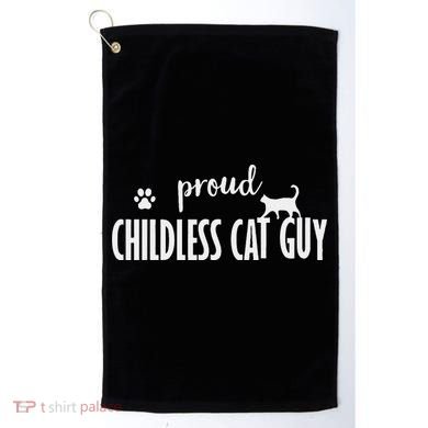 Childless Cat Dudes Scat Dad Proud Childless Cat Guy Golf Towel