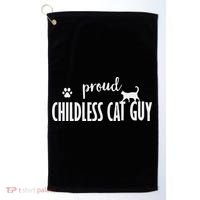 Childless Cat Dudes Scat Dad Proud Childless Cat Guy Golf Towel thumb 0