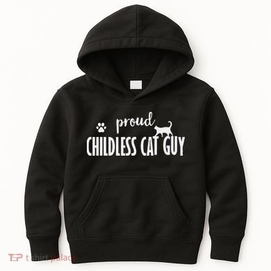 Childless Cat Dudes Scat Dad Proud Childless Cat Guy Kids Hoodie