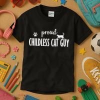 Childless Cat Dudes Scat Dad Proud Childless Cat Guy Kids T-Shirt thumb 3
