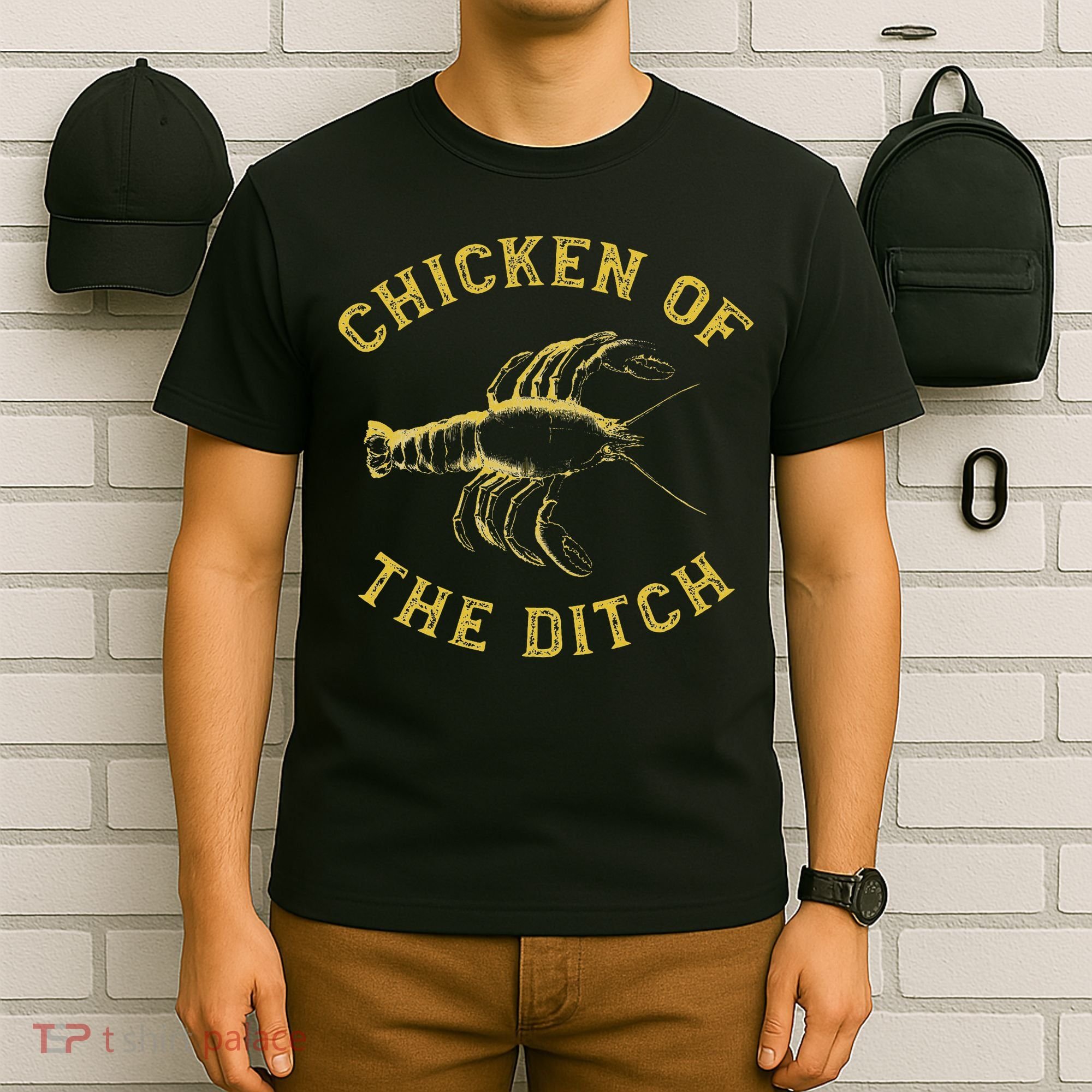 Crawfish Chicken Ditch Retro Cajun Food Gif T-Shirt