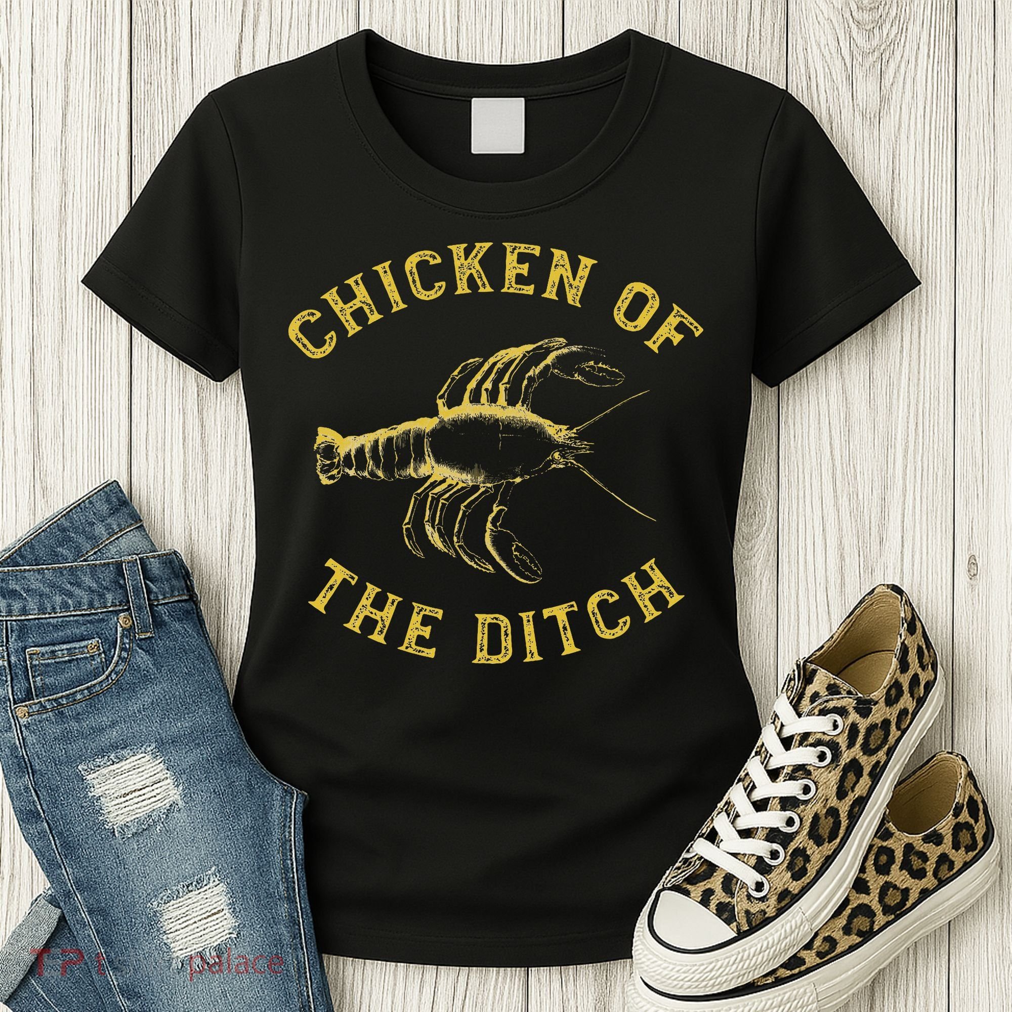 Crawfish Chicken Ditch Retro Cajun Food Gif Women's T-Shirt
