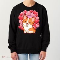 Cute Corgi Dog Valentines Day Love Heart Gift Women's Sweatshirt thumb 0