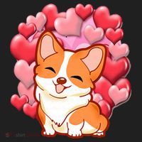 Cute Corgi Dog Valentines Day Love Heart Gift Women's Sweatshirt thumb 2