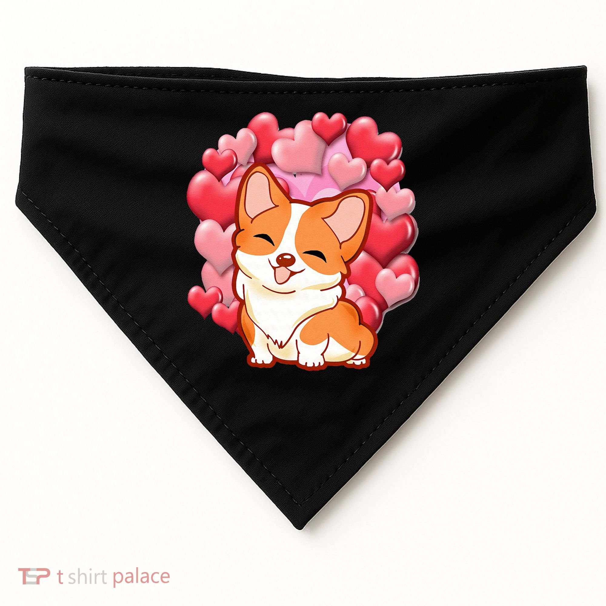 Cute Corgi Dog Valentines Day Love Heart Gift USA-Made Doggie Bandana