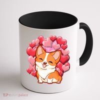 Cute Corgi Dog Valentines Day Love Heart Gift Coffee Mug thumb 1