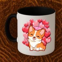 Cute Corgi Dog Valentines Day Love Heart Gift Coffee Mug thumb 2