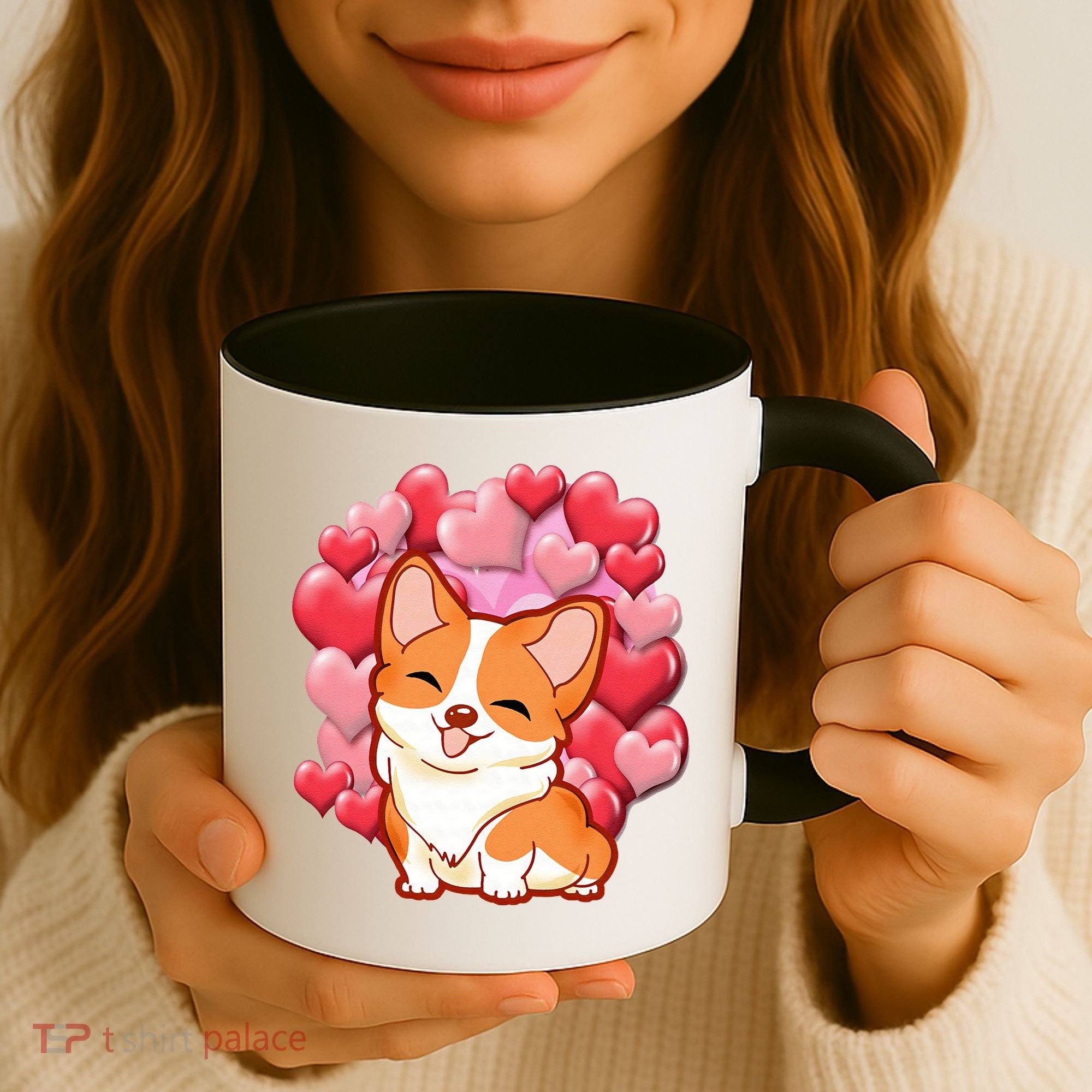 Cute Corgi Dog Valentines Day Love Heart Gift Coffee Mug