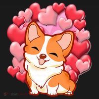 Cute Corgi Dog Valentines Day Love Heart Gift Baby Bodysuit thumb 2