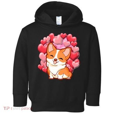 Cute Corgi Dog Valentines Day Love Heart Gift Toddler Hoodie
