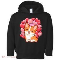 Cute Corgi Dog Valentines Day Love Heart Gift Toddler Hoodie thumb 0