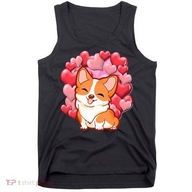 Cute Corgi Dog Valentines Day Love Heart Gift Tank Top