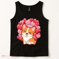Cute Corgi Dog Valentines Day Love Heart Gift Tank Top thumb 2
