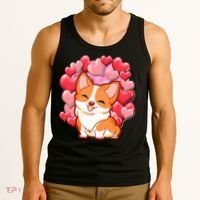 Cute Corgi Dog Valentines Day Love Heart Gift Tank Top thumb 3