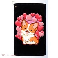 Cute Corgi Dog Valentines Day Love Heart Gift Golf Towel thumb 0
