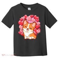 Cute Corgi Dog Valentines Day Love Heart Gift Toddler T-Shirt thumb 0