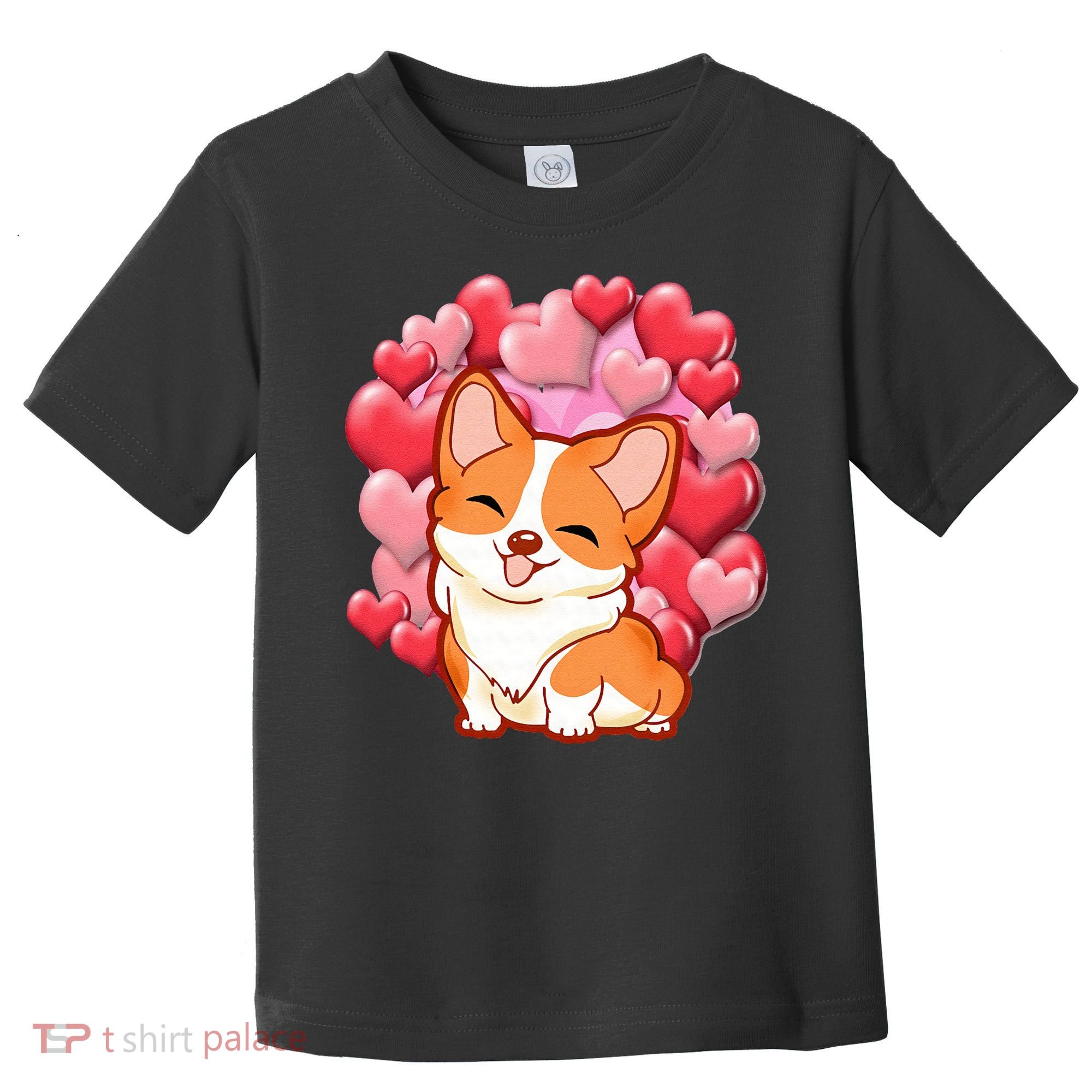 Cute Corgi Dog Valentines Day Love Heart Gift Toddler T-Shirt