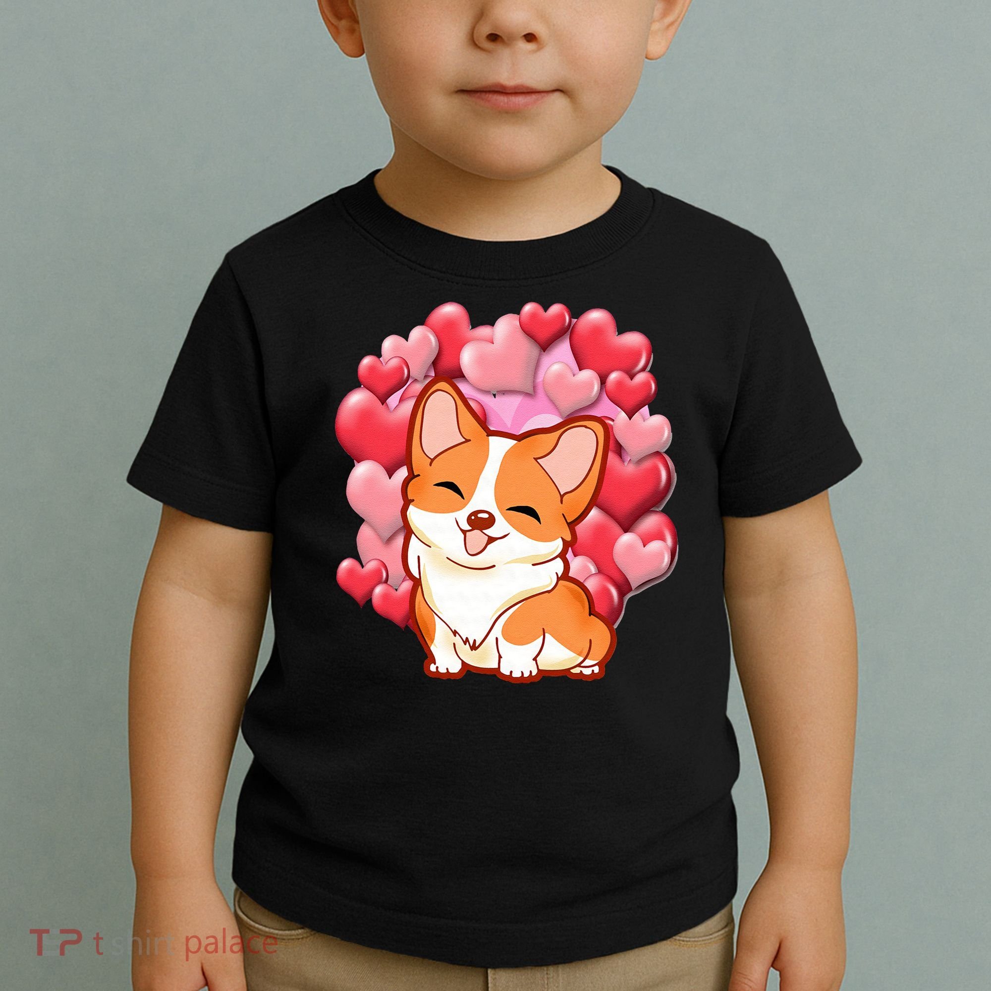 Cute Corgi Dog Valentines Day Love Heart Gift Toddler T-Shirt