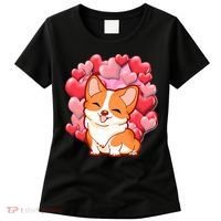Cute Corgi Dog Valentines Day Love Heart Gift Women's T-Shirt thumb 0