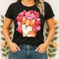 Cute Corgi Dog Valentines Day Love Heart Gift Women's T-Shirt thumb 2