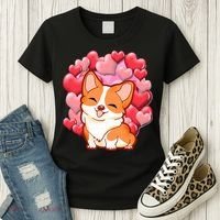 Cute Corgi Dog Valentines Day Love Heart Gift Women's T-Shirt thumb 3