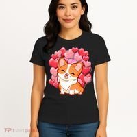 Cute Corgi Dog Valentines Day Love Heart Gift Women's T-Shirt thumb 4
