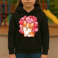 Cute Corgi Dog Valentines Day Love Heart Gift Kids Hoodie thumb 3
