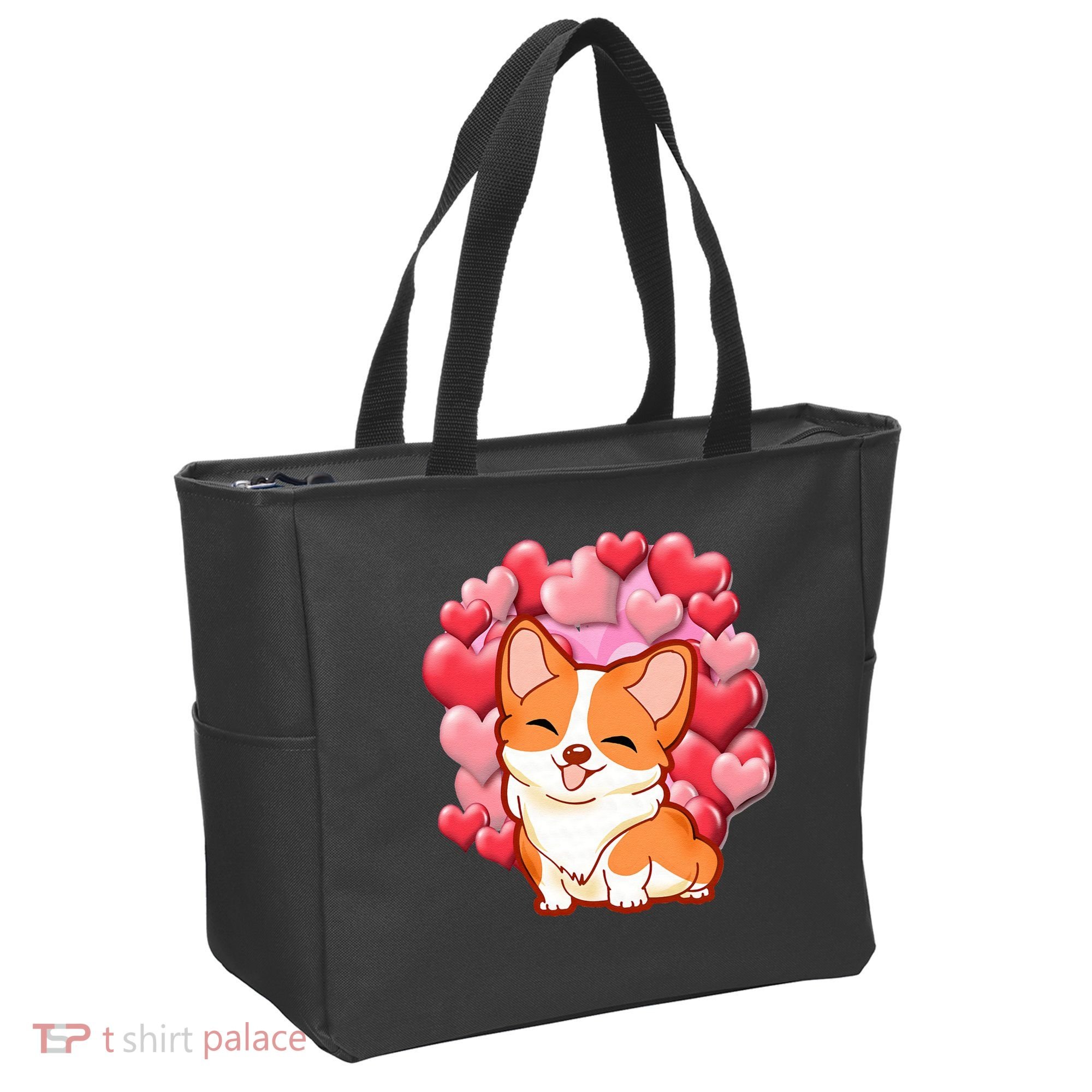 Cute Corgi Dog Valentines Day Love Heart Gift Tote Bag