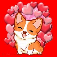 Cute Corgi Dog Valentines Day Love Heart Gift Santa Hat thumb 1